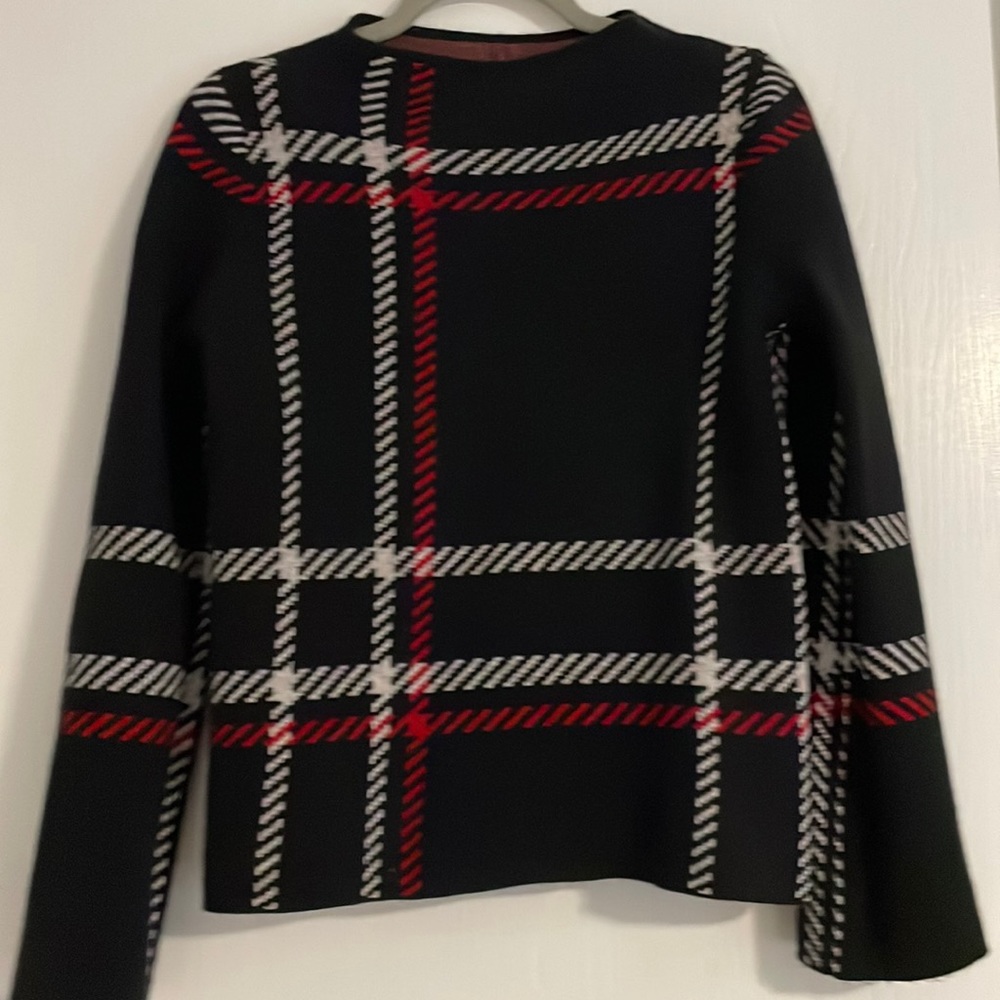 Ann Taylor Black, Red, and White mock neck sweater - XS